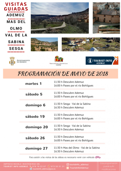Programa de visitas guiadas a Ademuz y sus aldeas: MAYO