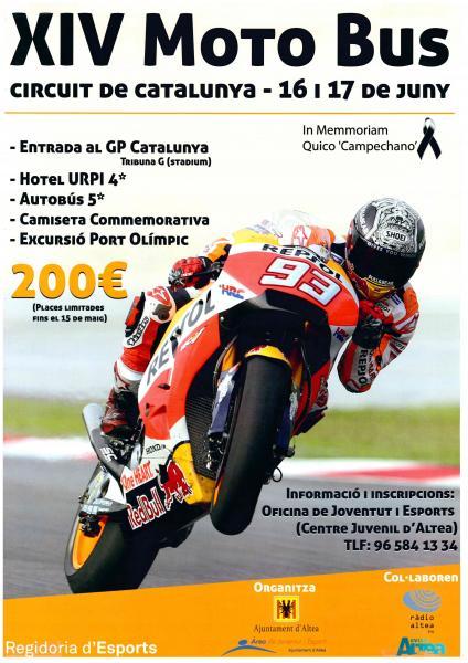 XIV MOTO BUS CIRCUIT DE CATALUNYA DESDE ALTEA