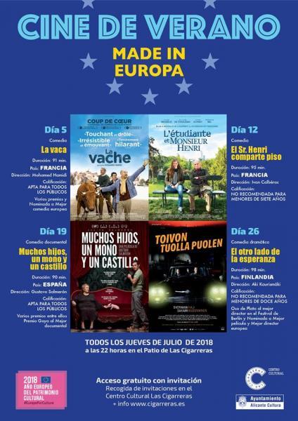 Cine de verano Made in Europa. Las Cigarerras. 2018