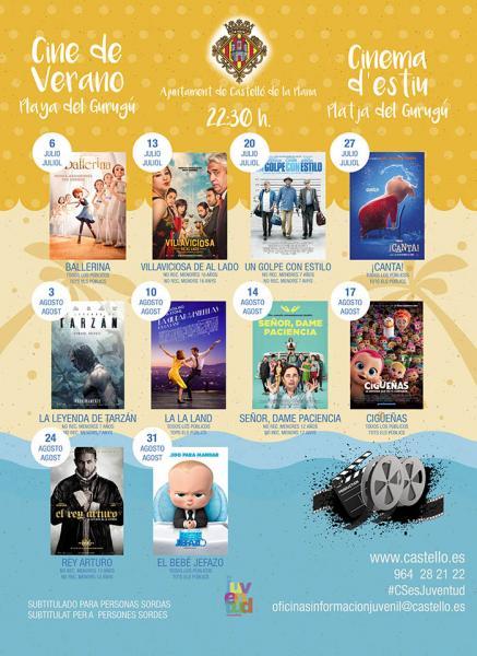 Cine de Verano en la Playa del Gurugú Grao de Castellón