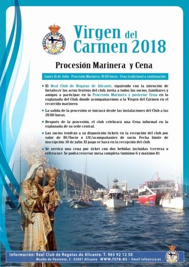 Procesión marinera Virgen del Carmen. Real Club Náutico de Alicante.
