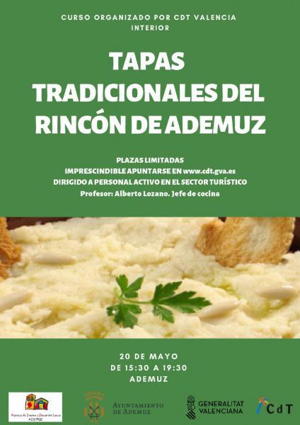 curso formativo TAPAS TRADICIONALES DEL RINCÓN DE ADEMUZ