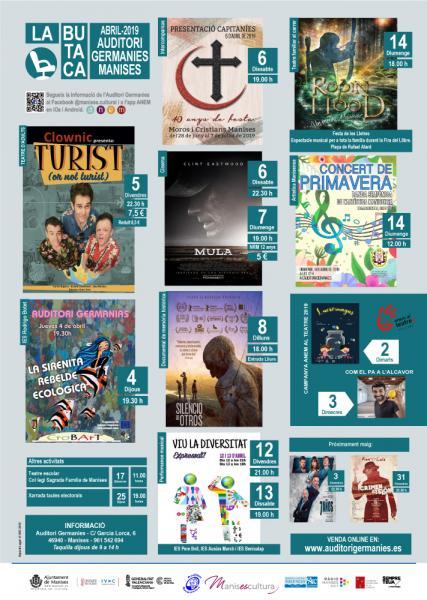 Programación Auditorio Germanias Abril 2019