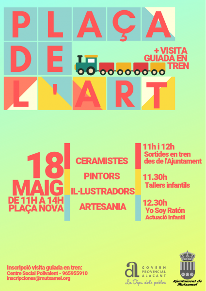 Plaza del arte y visita guiada en tren