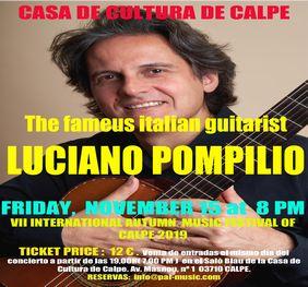 VII FESTIVAL INTERNACIONAL DE MÚSICA DE OTOÑO DE CALPE 2019 RECITAL DE GUITARRA A CARGO DE LUCIANO POMPILIO